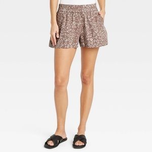 Leopard Print High Rise Pull On Shorts